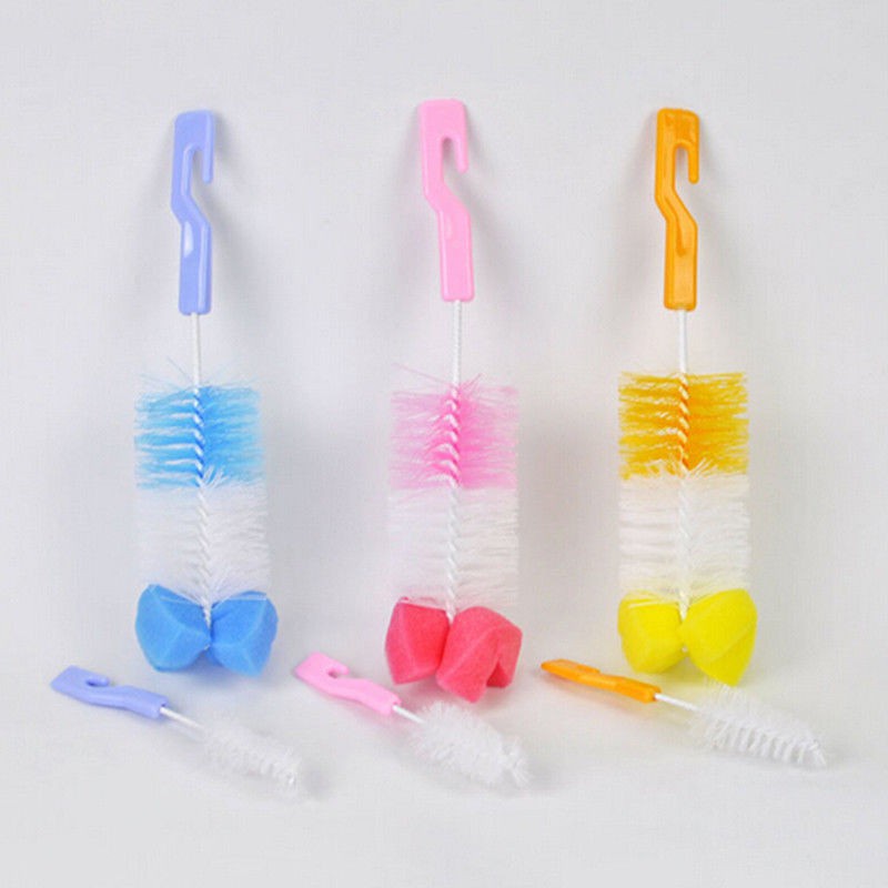 [Bayar Di Tempat]360 Degree Rotating Spin Cleaning Brush Baby Milk Feeding Bottle Nipple Scrubber