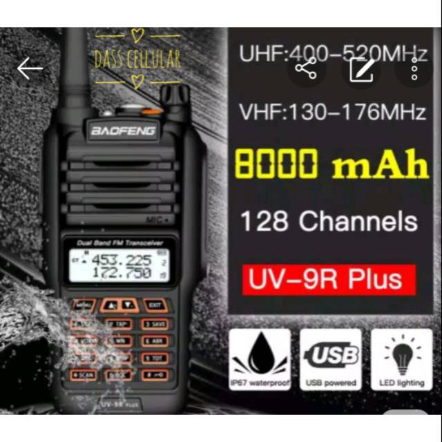 BAYAR DITEMPAT BAOFENG UV-9R PLUS 18 WATT