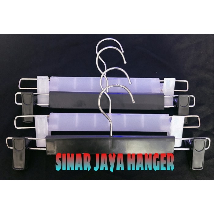 Hanger Gantungan Baju Jepit Plastik Besi 262 Celana per pcs - Putih