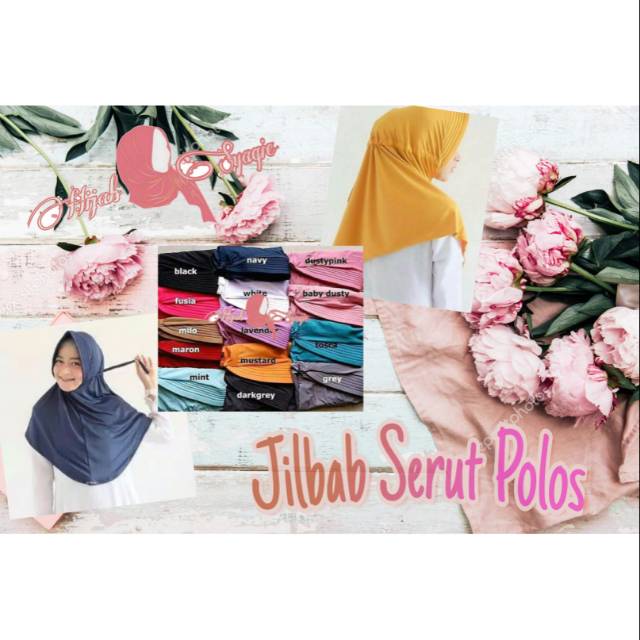 Jilbab Serut Polos Jersey