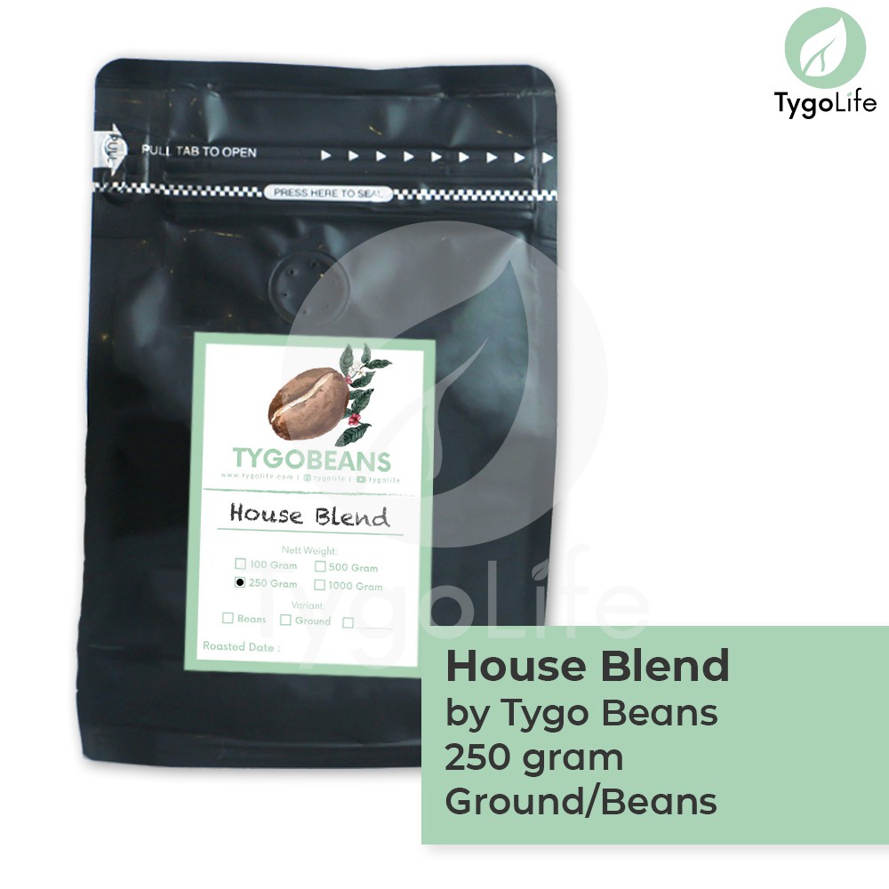 Biji Kopi House Blend Robusta Arabika 250 gram Ground Coffee Coarse Fine Espresso Kopi Bubuk