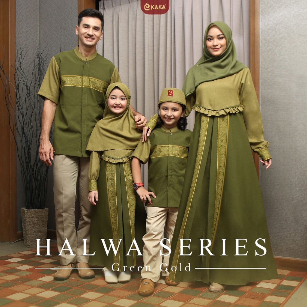 BUSANA MUSLIM SARIMBIT KEKE HALWA SERIES 2117 GREEN GOLD