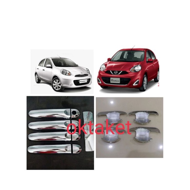 paket outer handle Nissan March 5pcs platinum chrome