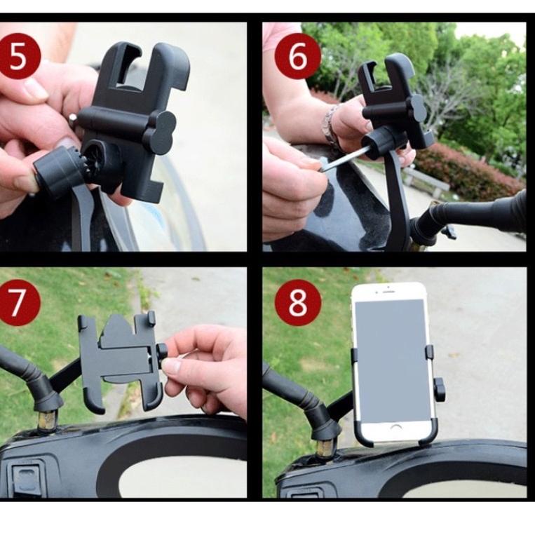 Holder HP Motor Spion Bahan Besi / Full Metal Body C2 Motorcycle Holder 7N7