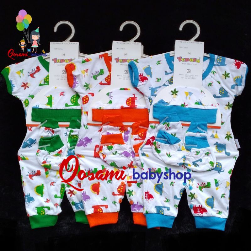 YENORA Jamsuit Bayi Newborn 0-3 Bulan Plus Topi &amp; Sarung Tangan Kaki Bayi