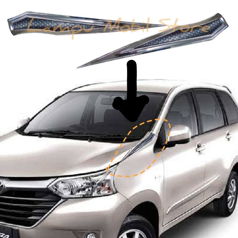 Garnish Fender Kap Mesin Carbon Chrome Toyota Grand New Avanza Daihatsu Great New Xenia 2015-2018