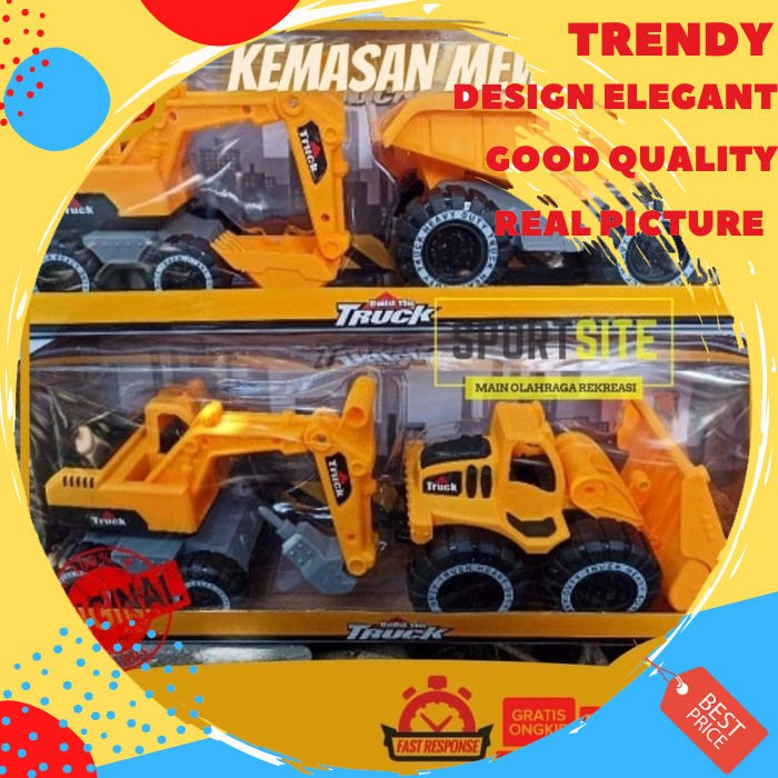 Contruction Truck Mainan Anak Diecast Truk Konstruksi Plastik Besar SS28