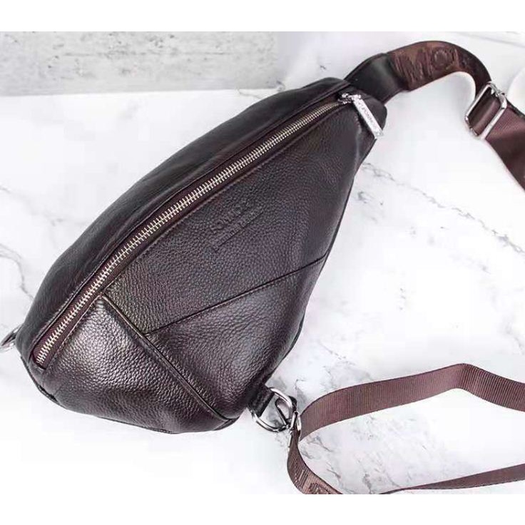 Fonmor Tas Selempang Pria Sling Bag Kulit Sapi Asli