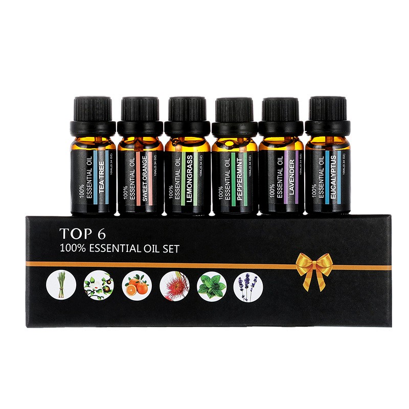 AROMATHERAPY OIL HUMIDIFIER 100% PURE ESSENSIAL OIL DIFFUSER Essential Fragrance Oil 10ml 6PCS