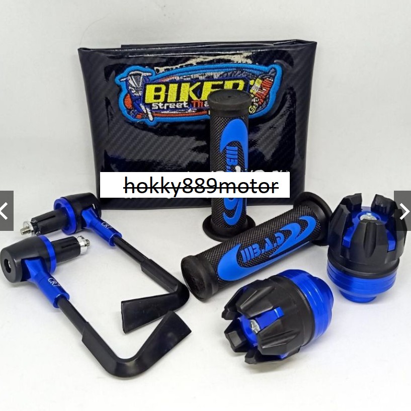 Kulit jok carbon hitam + proguard L + jalu as roda + handgrip Nike 1paket isi 4macam universal