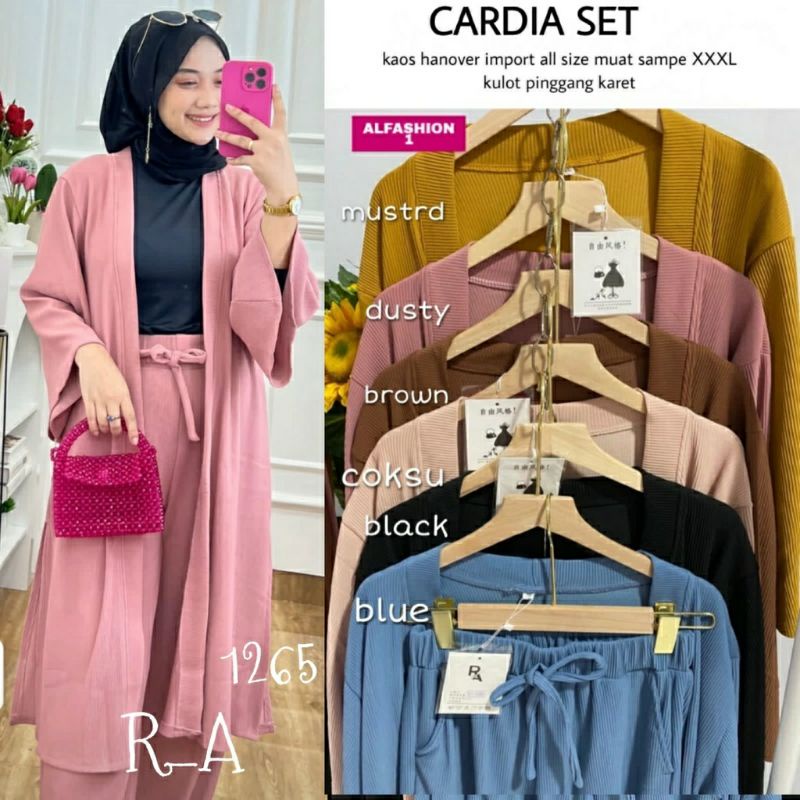 SETELAN KARDIGAN ALL SIZE SUPER CANTIK MODIS FIT XXXL LD 110-130 BAHAN KAOS HANOVER IMPORT TERMURAH KEKINIAN OOTD