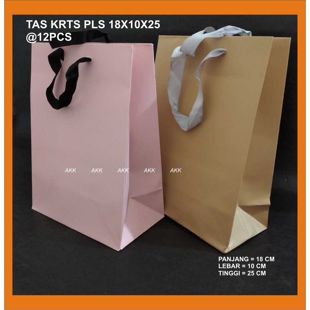 

Tas Kertas Polos 18x10x25(12 Pcs)