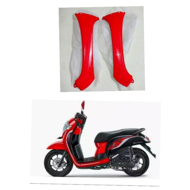 Cover body depan Sayap Scoopy New led 2018 merah cabe