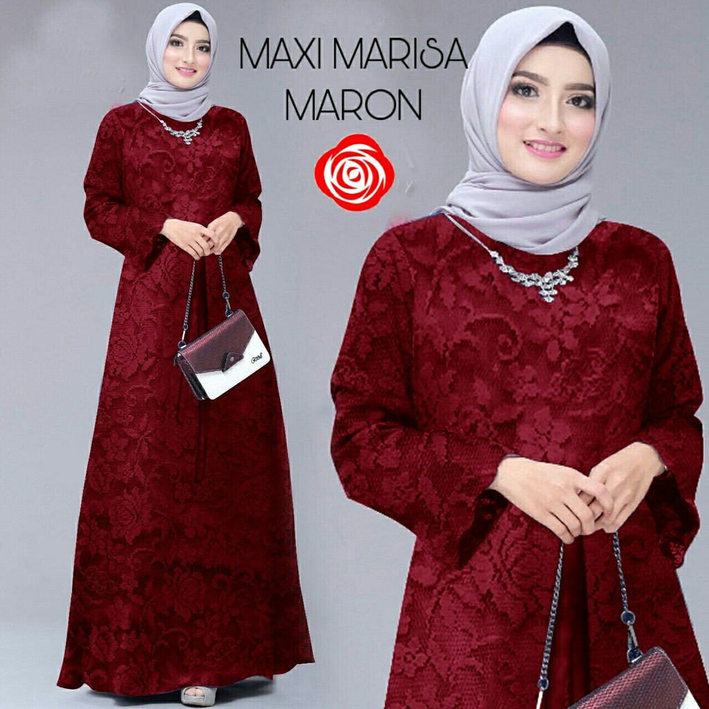 Dress Narita - Dress Brukat - Dress Wanita Muslim