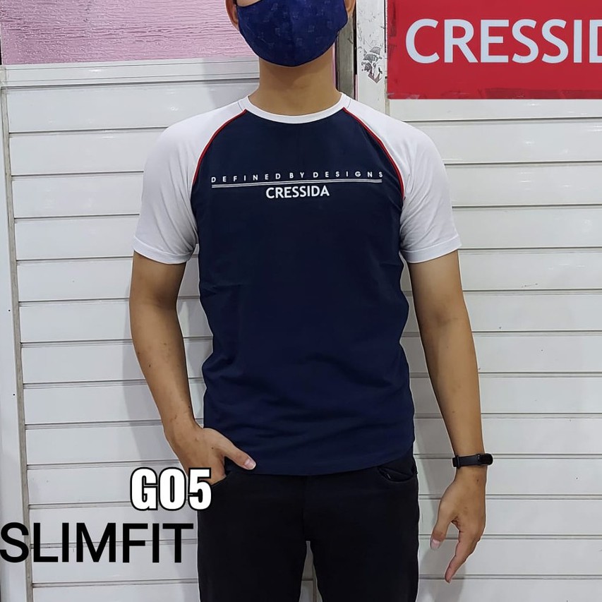 gof CRESSIDA KAOS Pakaian Pria Atasan Kaos Oblong Casual Santai Slimfit Lengan Pendek Original Brand