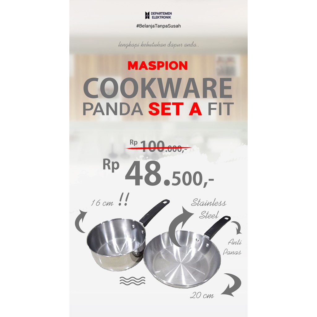 Maspion SS P 141 Panda Set A Fit MURAH BANGET / GARANSI RESMI