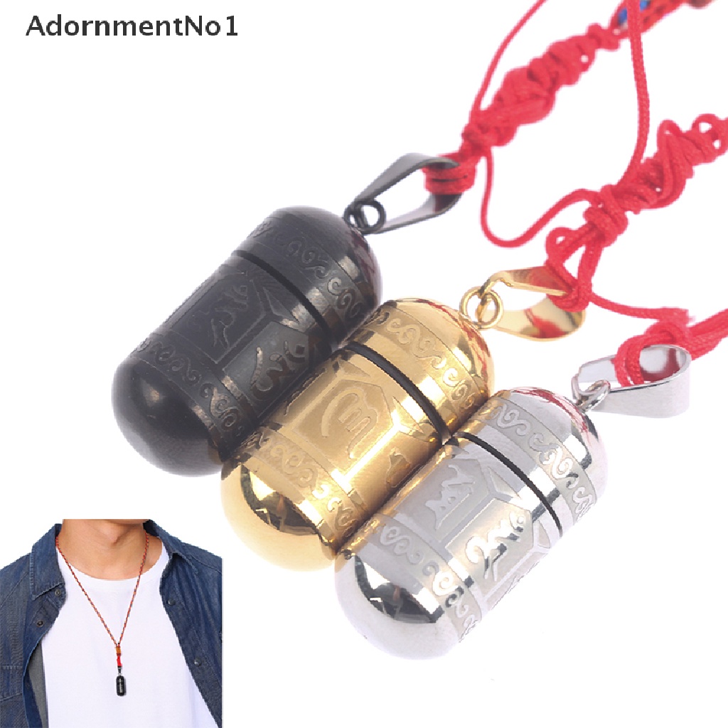 (AdornmentNo1) 1pc Kalung Rantai Dengan Liontin Botol Mantra Doa Mantra Dapat Dibuka