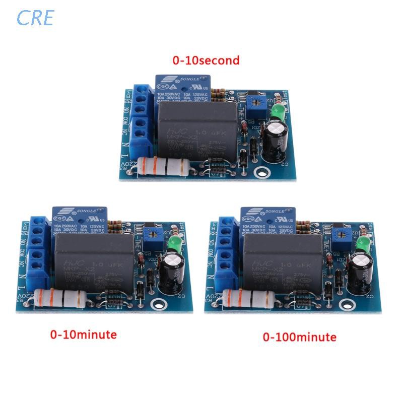 CRE  AC 220V Adjustable Timer Delay Switch Turn On/Off Time Relay Module