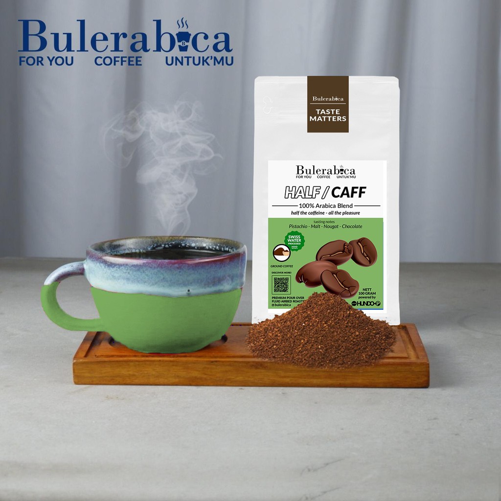 

BULERABICA® LIGHT CAFF – Half Caff Grinded / Bubuk Beans Pistachio