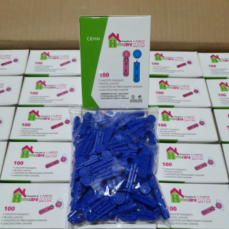 Jarum Lancet Homecare Lotus / Blood Lancet isi 100 pcs / Ukuran 28 G