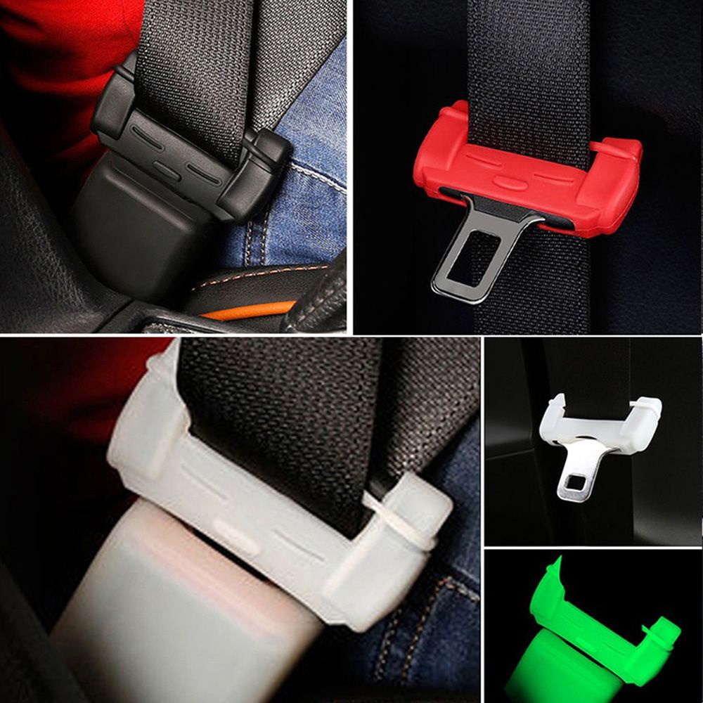 SUYOU Decoration Anti-Scratch Cover Silicone Safety Accessories Buckle Clip Protector Universal Interior Button Collision Avoidance Case Car Seat Belt/Multicolor