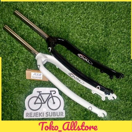 fork Rigid OVAL ring 26 Crommoly Alloy Disk brake cakram saja hitam putih merah