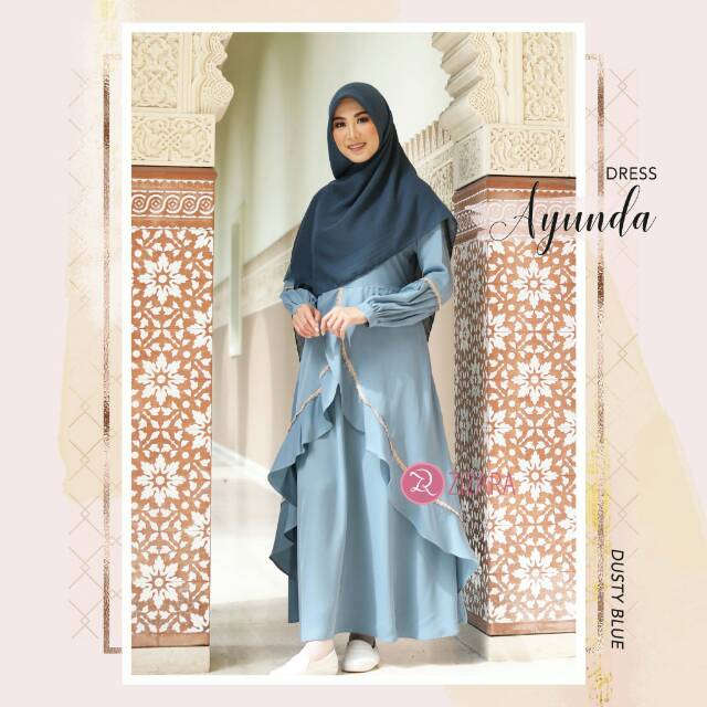 Ayunda dress by Zizara | GAMID PESTA BIRU MUDA | GAMIS LEBARAN