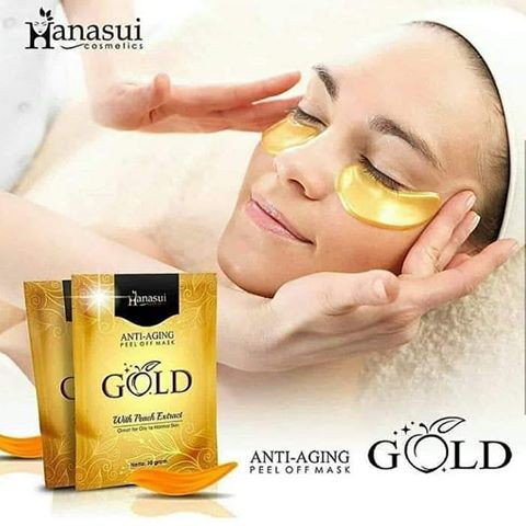 Hanasui GOLD Anti Aging Peel Off Mask Peach Extract Oily To Normal Skin Masker Emas