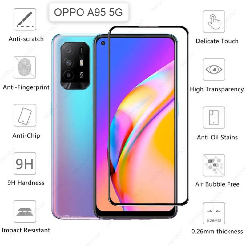 Oppo A95 5G 6.43 Inchi Tempered Glass Full Layar Bening Anti Blue Ceramic Matte Clear