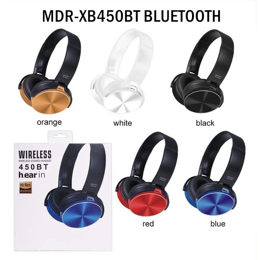 HEADSET HEADPHONE WIRELESS XB450BT EARPHONE BLUETOOTH EXTRA BASS
