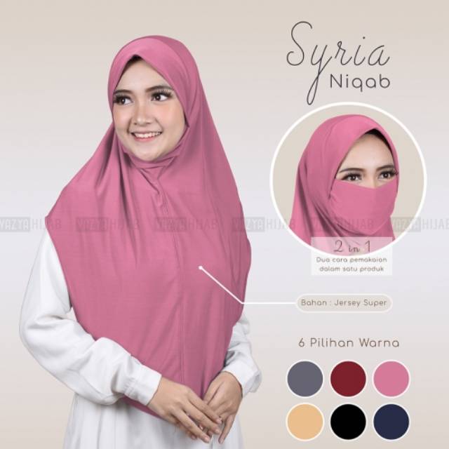 (Jersey Super) Hijab Syria Malaya Niqab 2in1