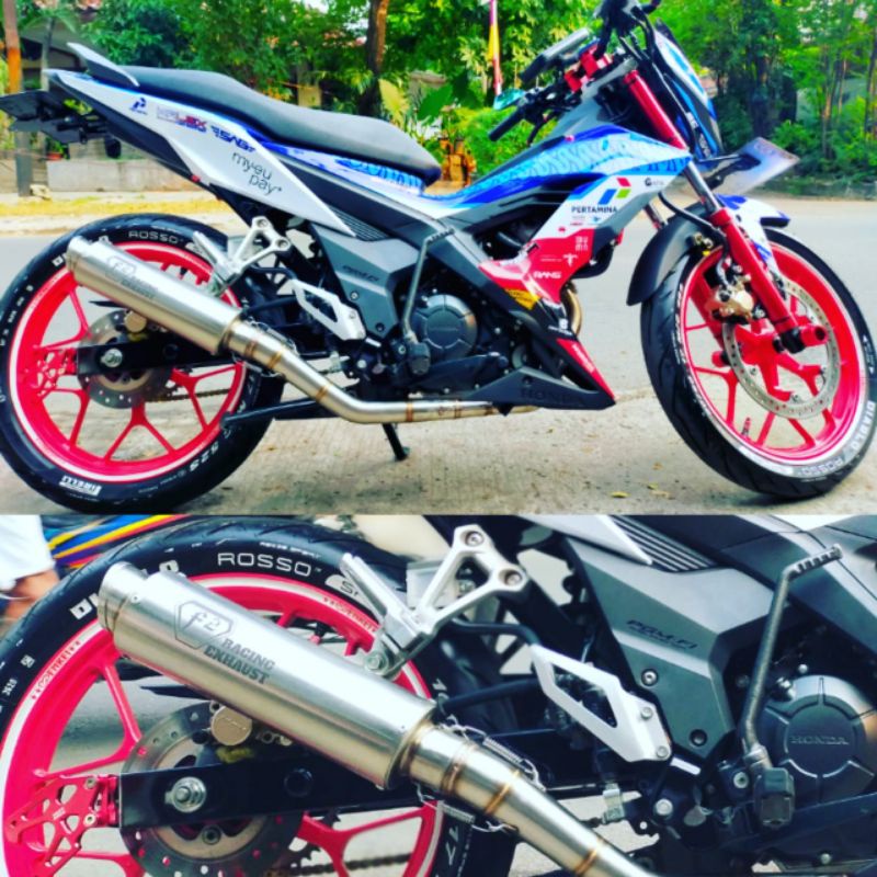 knalpot racing PNP Honda Sonic 150R dan Supra GTR 150 original F2RACING type Cl Long