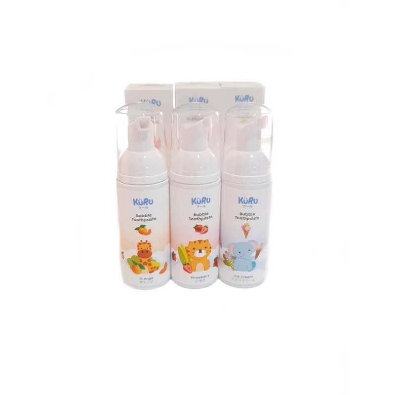 Kuru Pasta Gigi Odol Busa Anak  Bubble Foam Kids Toothpaste Aman Tertelan Menghindari Plak Mencegah Gigi Berlubang