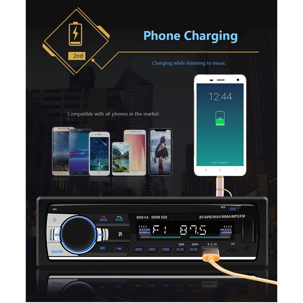 Tape Audio Mobil Single Din Bluetooth Car MP3 Player