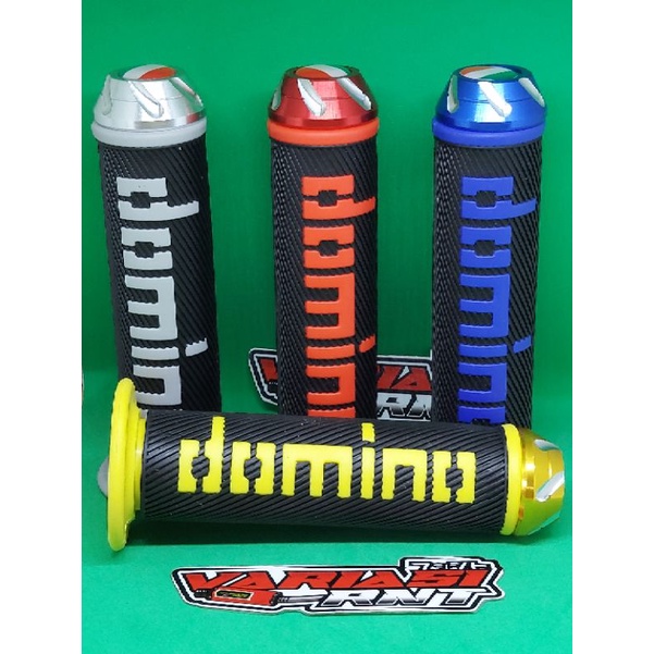 Handgrip Domino Jalu Universal 1 Set Kanan Kiri . Biru Merah Kuning Abu Abu
