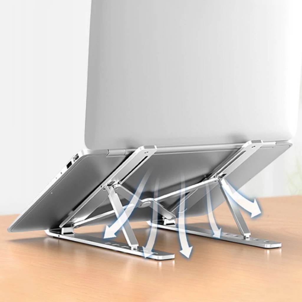 Stand Peninggi Laptop Aluminium Alloy - Dudukan Laptop Portable