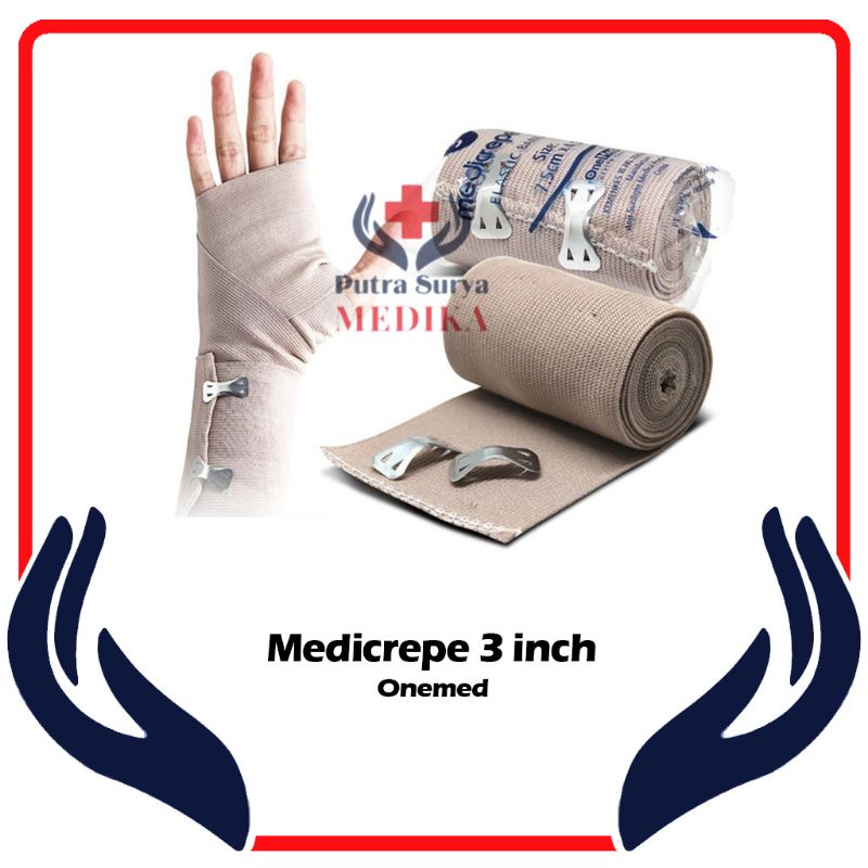 Medicrepe Onemed 3inch | Perban Elastis | Elastic Bandage 7.5cm x 4.5m