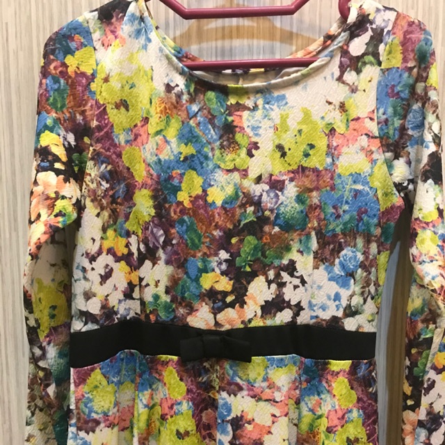 Dress muslim/ gamis motif bunga (preloved)