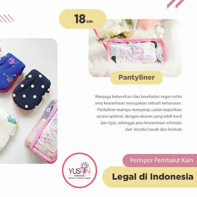 PEMBALUT KAIN CUCI ULANG/YUSPIN PANTYLINER/SEHAT MURAH