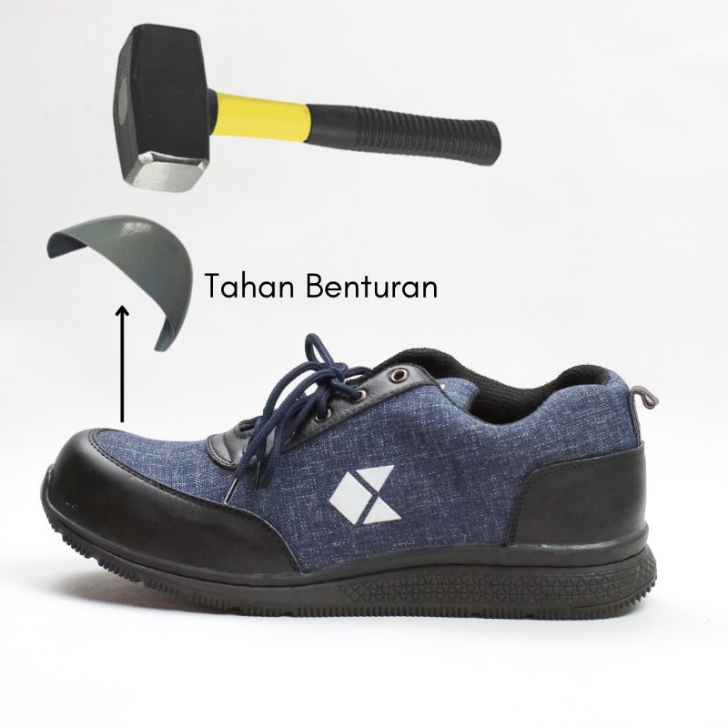 HIRAGANA - NAGASAKI | Sepatu Safety Sneaker Biru Navy Sepatu Safety