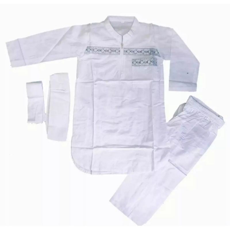 koko putih anak, setelan muslim anak cowok size 3th