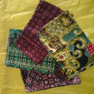 Kain perca  batik  isi 50 bahan masker batik  20 x15 cm 