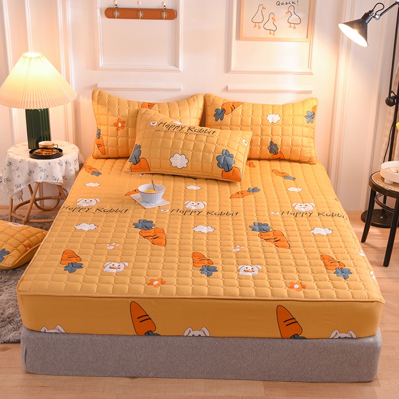 SPREI SULTAN WATERPROOF 180X200CM - KUALITAS NO.1-KUNING WORTEL