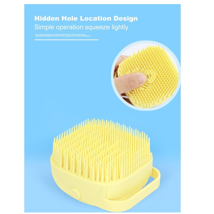 BAJ Sikat Mandi Bahan Silikon Lembut Badan Kepala Shower Brush Silicone Dispenser Sabun &amp; Shampoo - PR014