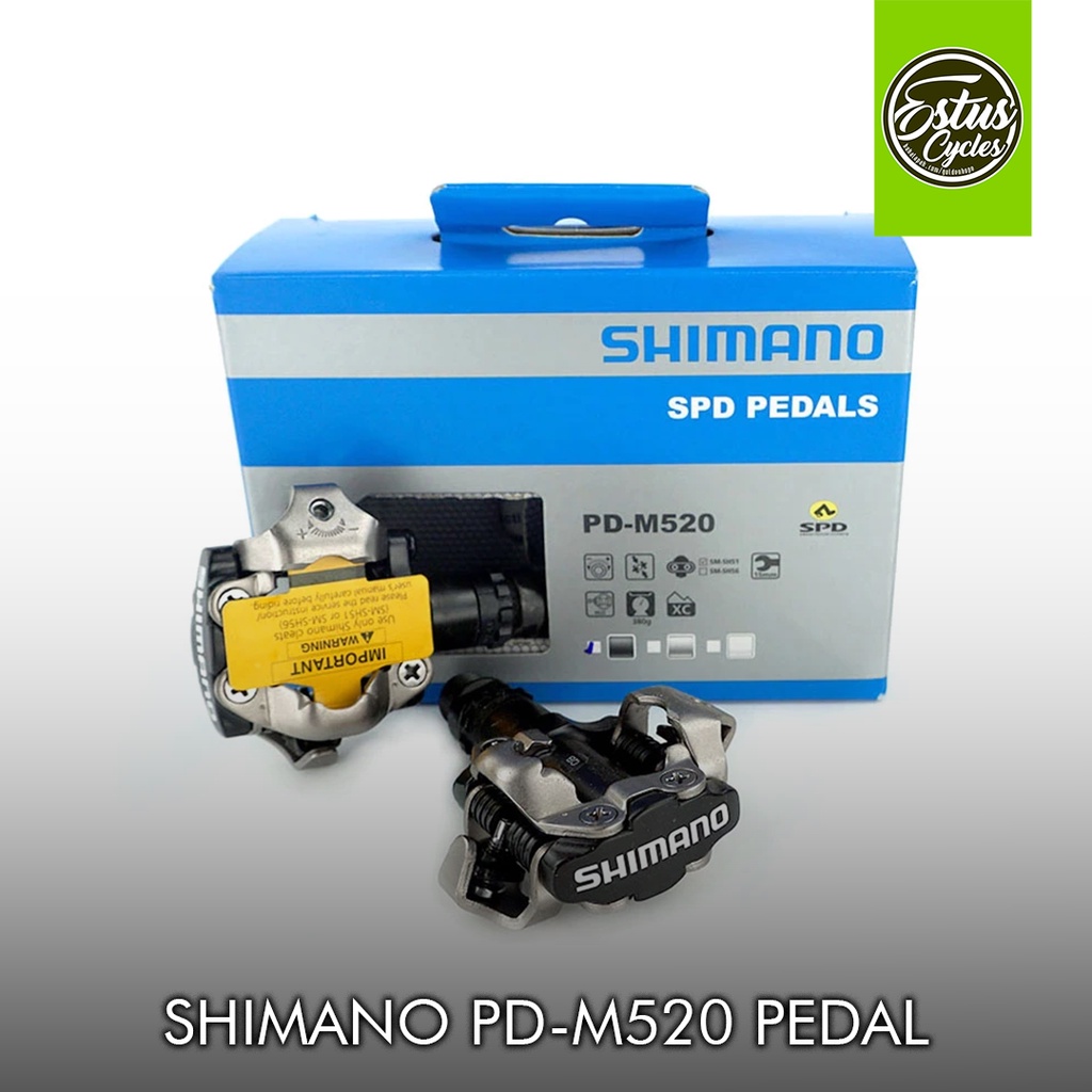 Pedal Cleat Sepeda Shimano Deore PD M520 MTB BMX Estus Cycles