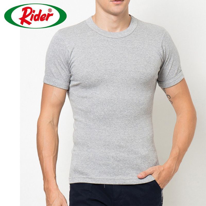 KAOS Dalam RIDER Lifestyle T-shirt Man R 223 BW Hitam ROUND Neck