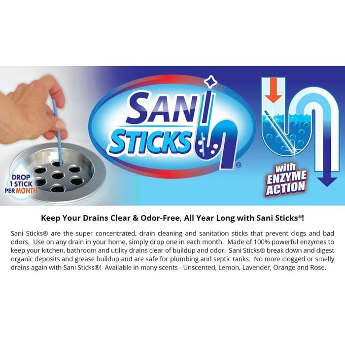 Sani Sticks Drain Cleaner Pembersih Saluran Air Pipa Mampet Pewangi