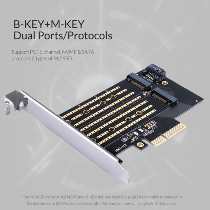 ORICO PDM2 SSD M.2 2280/ 2242 SATA NVME TO PCI-E 3.0 X4 EXPANSION CARD