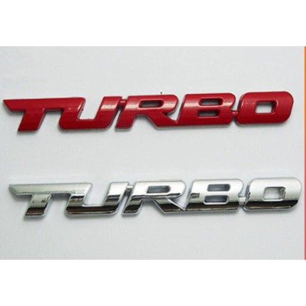 Emblem Mobil 3D Logo Turbo Sticker Aluminium