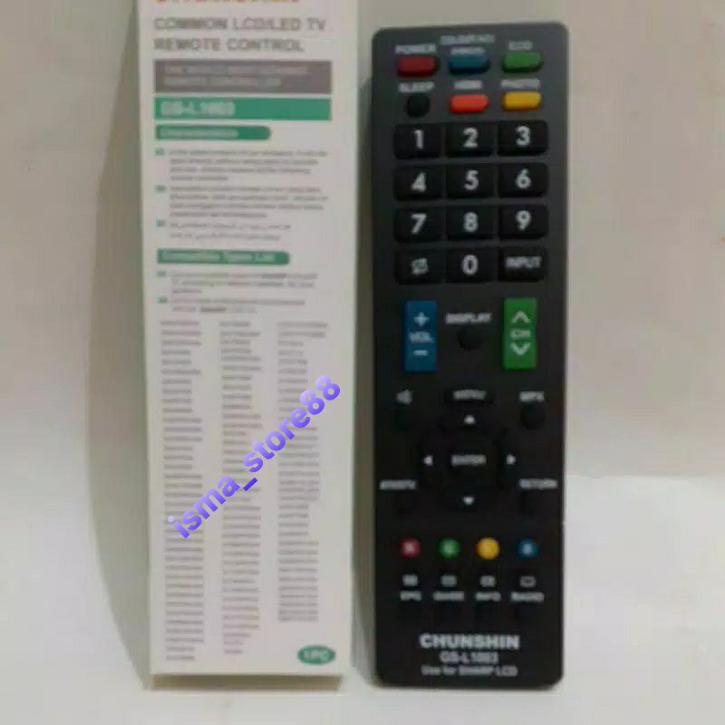 REMOT TV SHARP MULTI CHUNGSHIN GS-L1003 KHUSUS MEREK TV SHARP AQUOS LCD LED ALL TIPE TANPA PROGRAM